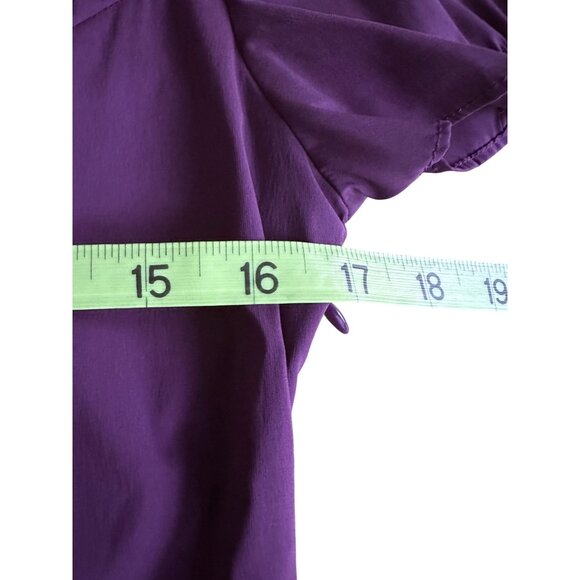 Express Elite Stretch Button Down Shirt Ruffles Short Sleeve Office Corp Core S - Picture 8 of 8